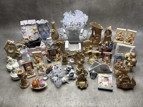 Group of mostly porcelain ornaments