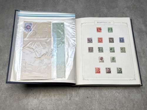 Stamp album with Asutalia and World stamps