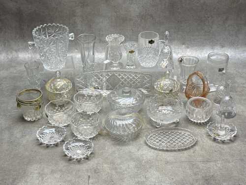 A group of glass and crystal