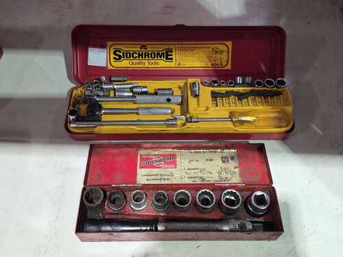 Two Sidchrome socket sets in metal cases