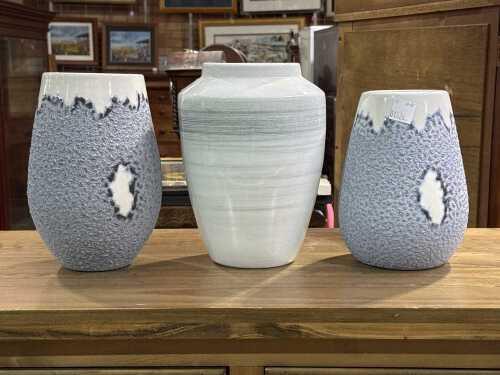 Three modern art ceramic vases