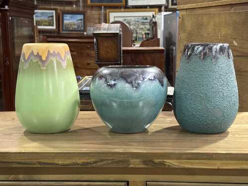 Three modern art ceramic vases