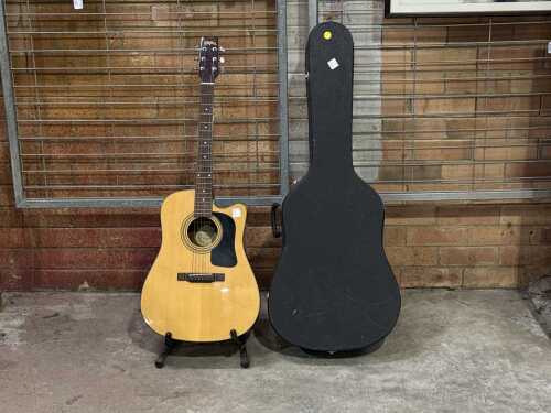 Washburn acoustic-electric guitar in hard case