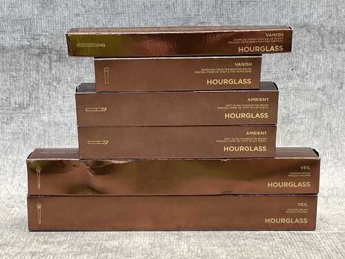 Group of Hourglass makeup brushes