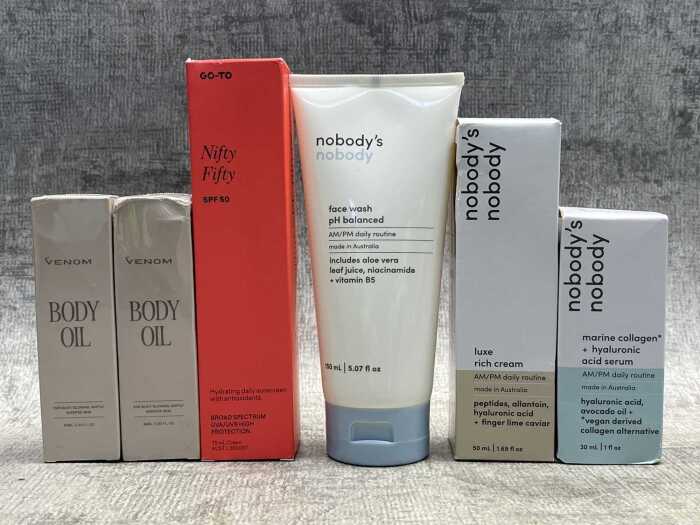 Group of beauty products