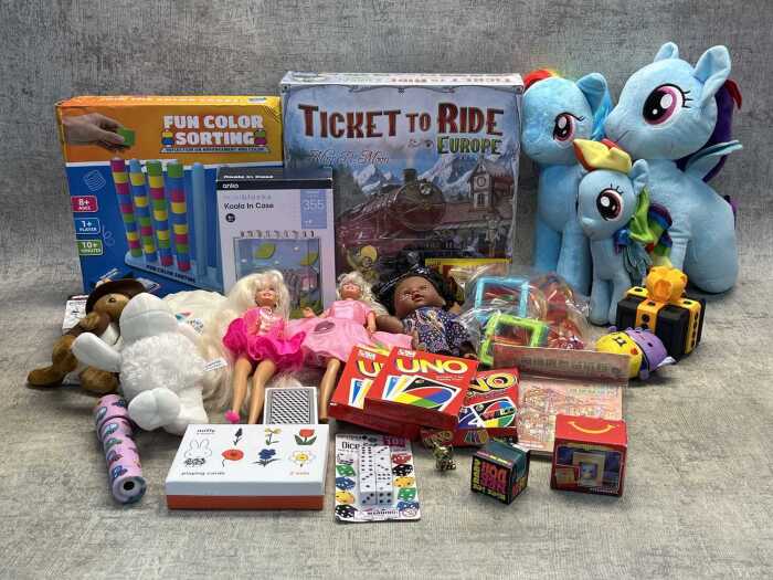 Group of kids toys