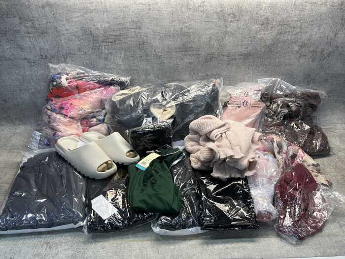Group of assorted clothes & accessories
