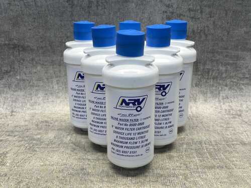Six NRV inline water filters