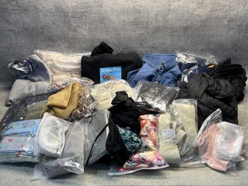 Group of assorted clothing & accessories