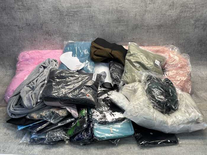 Group of assorted clothes & accessories