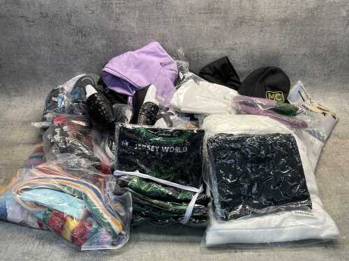 Group of assorted clothes & accessories