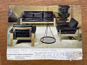 European mid-century four piece oak lounge suite in the style of Esko Pajamies' 'Bonanza' - 10
