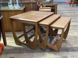 Kalmar mid-century teak nest of three side tables