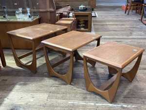 Kalmar mid-century teak nest of three side tables - 2