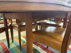 Australian mid-century teak nine piece dining suite - 5