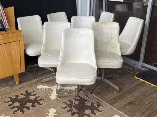 Eight mid-century kitchen chairs