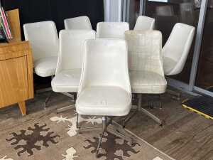 Eight mid-century kitchen chairs