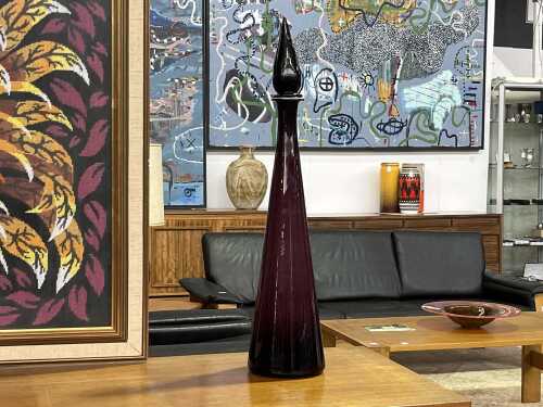 19 · Mid-century cased glass Genie Bottle in aubergine