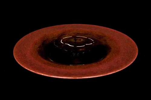 Modern orange and brown glass centrepiece bowl