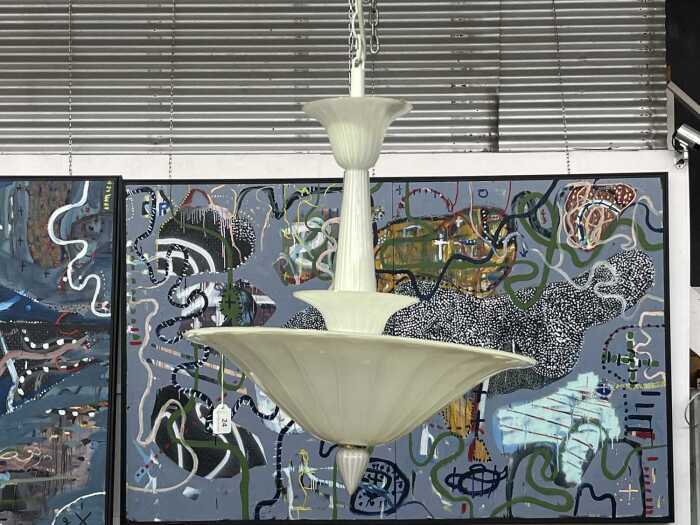 Murano-inspired contemporary white glass pendant light