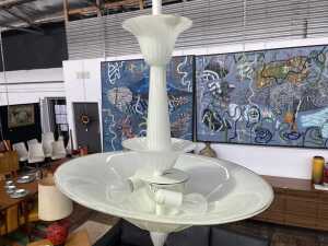 Murano-inspired contemporary white glass pendant light - 2