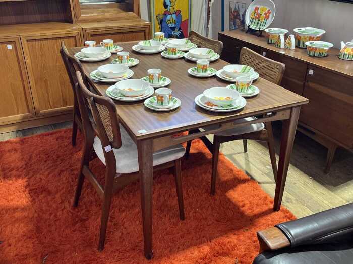Fler '58 mid-century blackwood five-piece dining suite