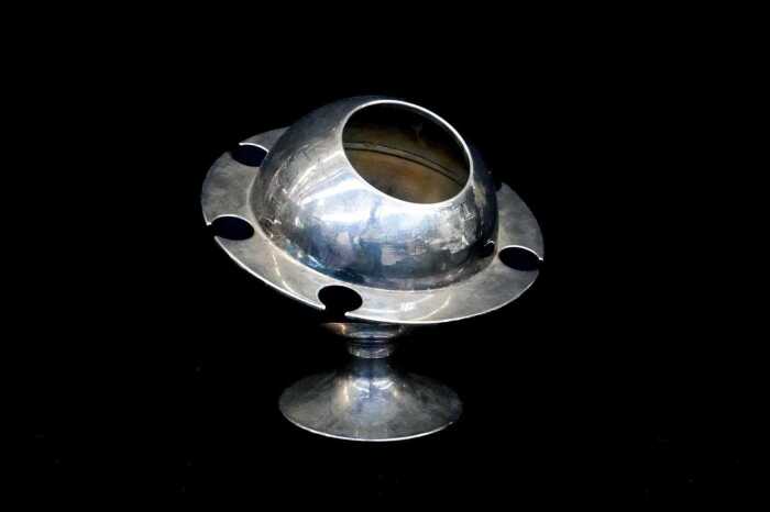 Michel Dartois 'Saturn' mid-century silver plated ice bucket
