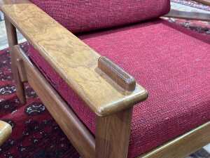 Mid-century oak three piece lounge suite - 6