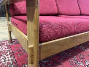 Mid-century oak three piece lounge suite - 7