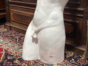 Mid-century Italian white enamelled ceramic bust of Hermes - 3