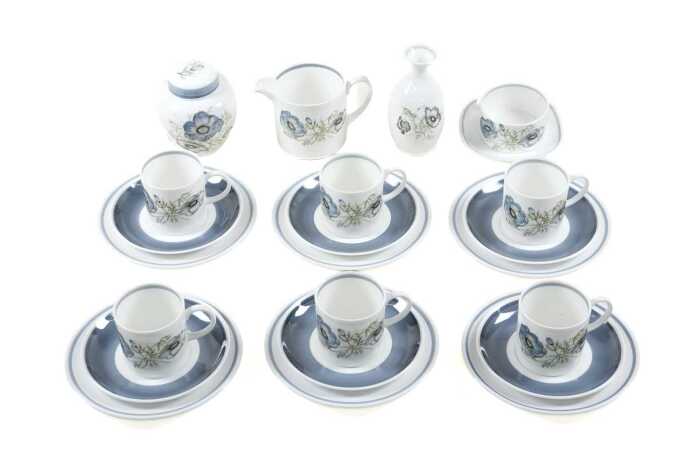Susie Cooper for Wedgwood 'Glenmist' porcelain coffee setting for six