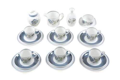 Susie Cooper for Wedgwood 'Glenmist' porcelain coffee setting for six
