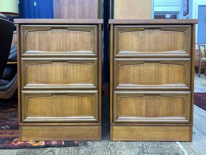 Pair of mid-century teak bedsides