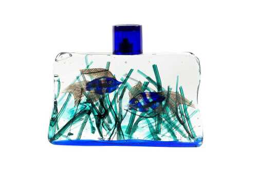 Murano aquarium glass fish block