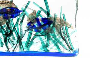 Murano aquarium glass fish block - 2