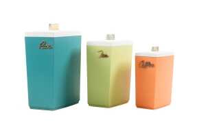 Set of five Capri mid-century plastic kitchen canisters - 3