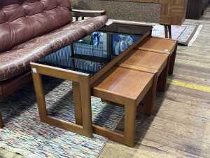 Alrob mid-century teak nesting set of tables