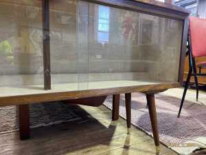 Mid-century pine and blackwood room divider shelving unit - 4