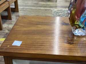 Mid-century pine and blackwood room divider shelving unit - 5
