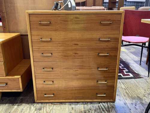 Hayson Mid-century maple chest of six drawers