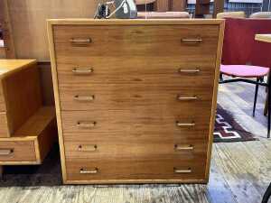 Hayson Mid-century maple chest of six drawers