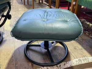 Retro Norwegian Swivel armchair with footstool - 4