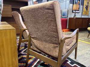 Pair of Don Rex mid-century reclining armchairs - 3
