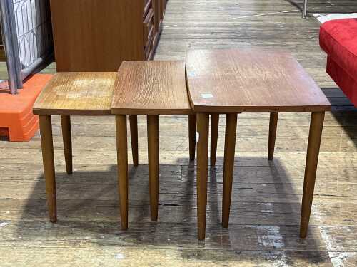 Australian mid-century teak nest of three tables