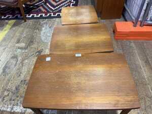 Australian mid-century teak nest of three tables - 3