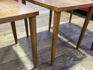 Australian mid-century teak nest of three tables - 5