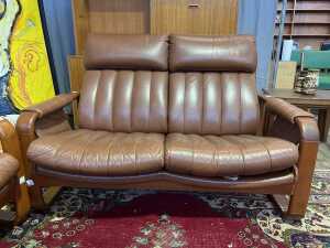 Pair of Mitre mid-century two seat sofas - 2