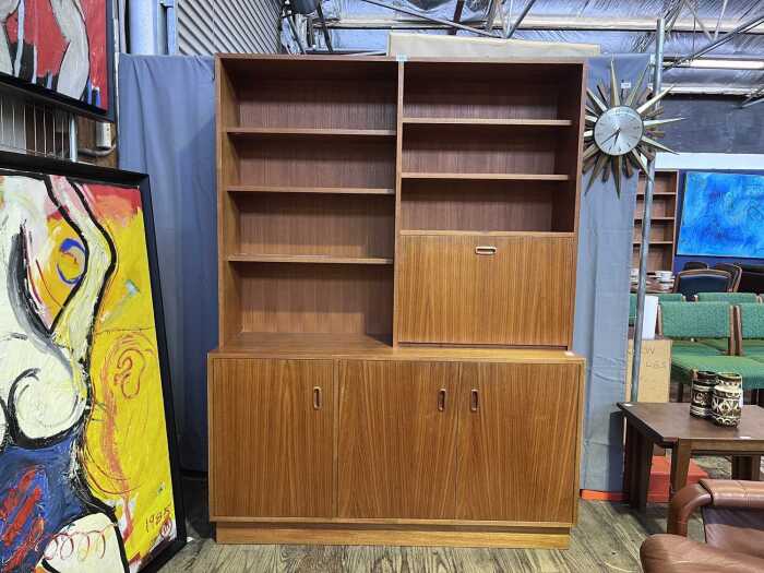 Mid-century teak wall unit