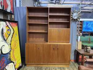 Mid-century teak wall unit