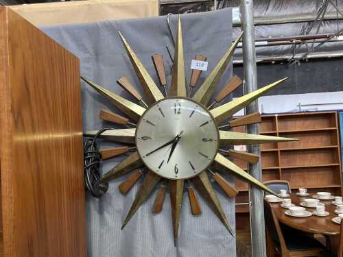 Metamec mid-century starburst clock